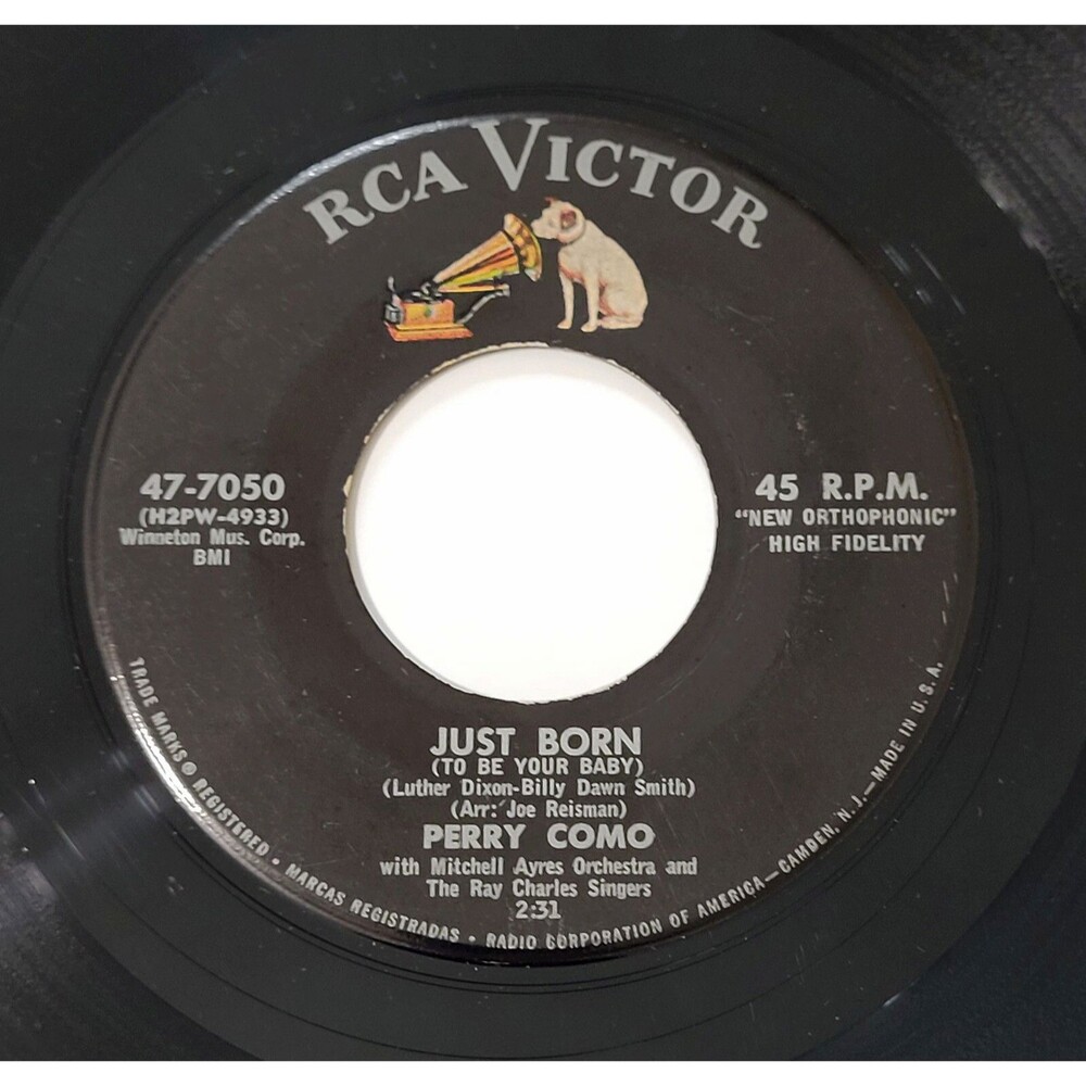 Perry Como ‎Just Born (To Be Your Baby) / Ivy Rose 45 RPM RCA VG Pop '57